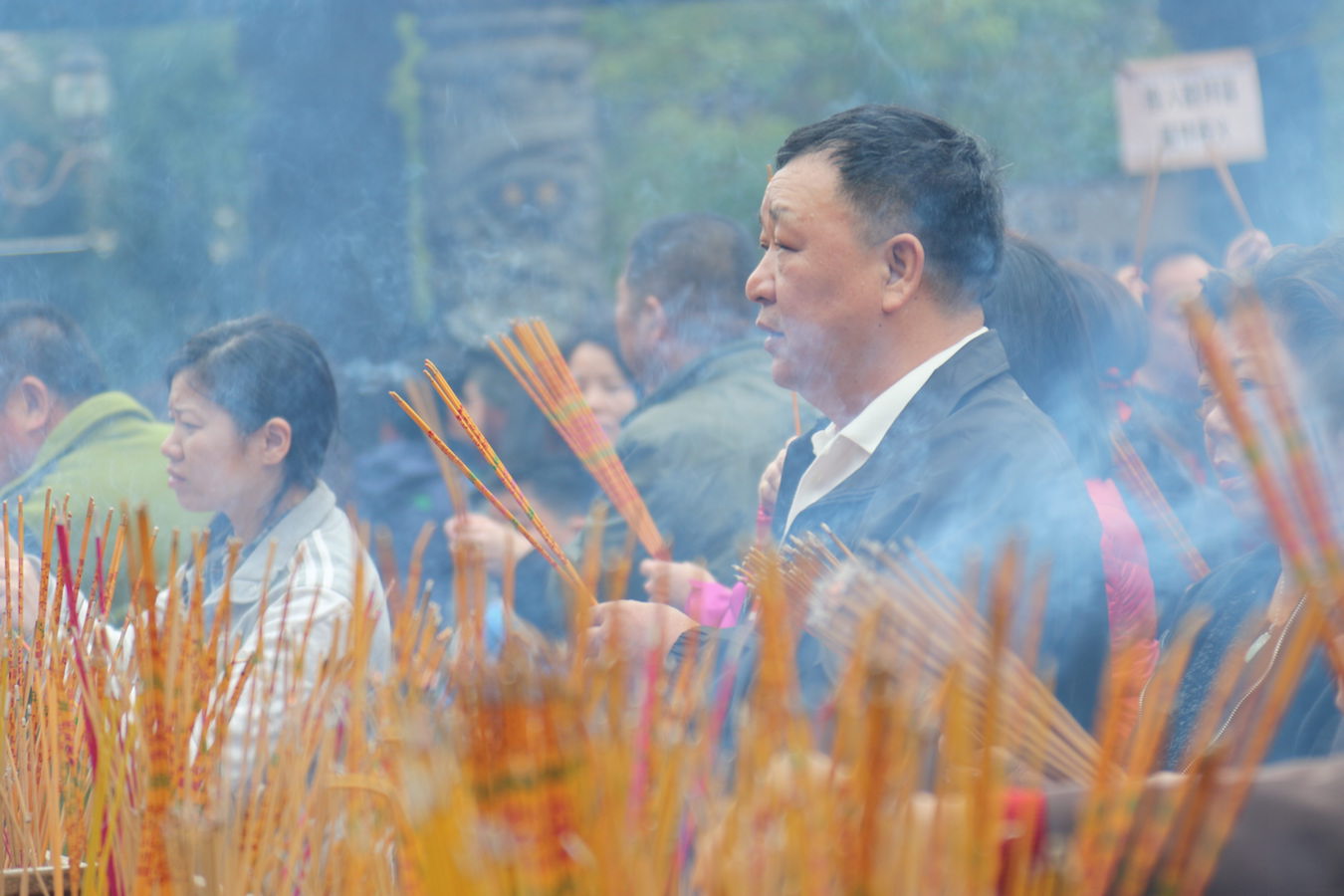 Hong-Kong : cérémonie dans un temple shintoïste / 01-Photographie Muriel Marchais, 2016.